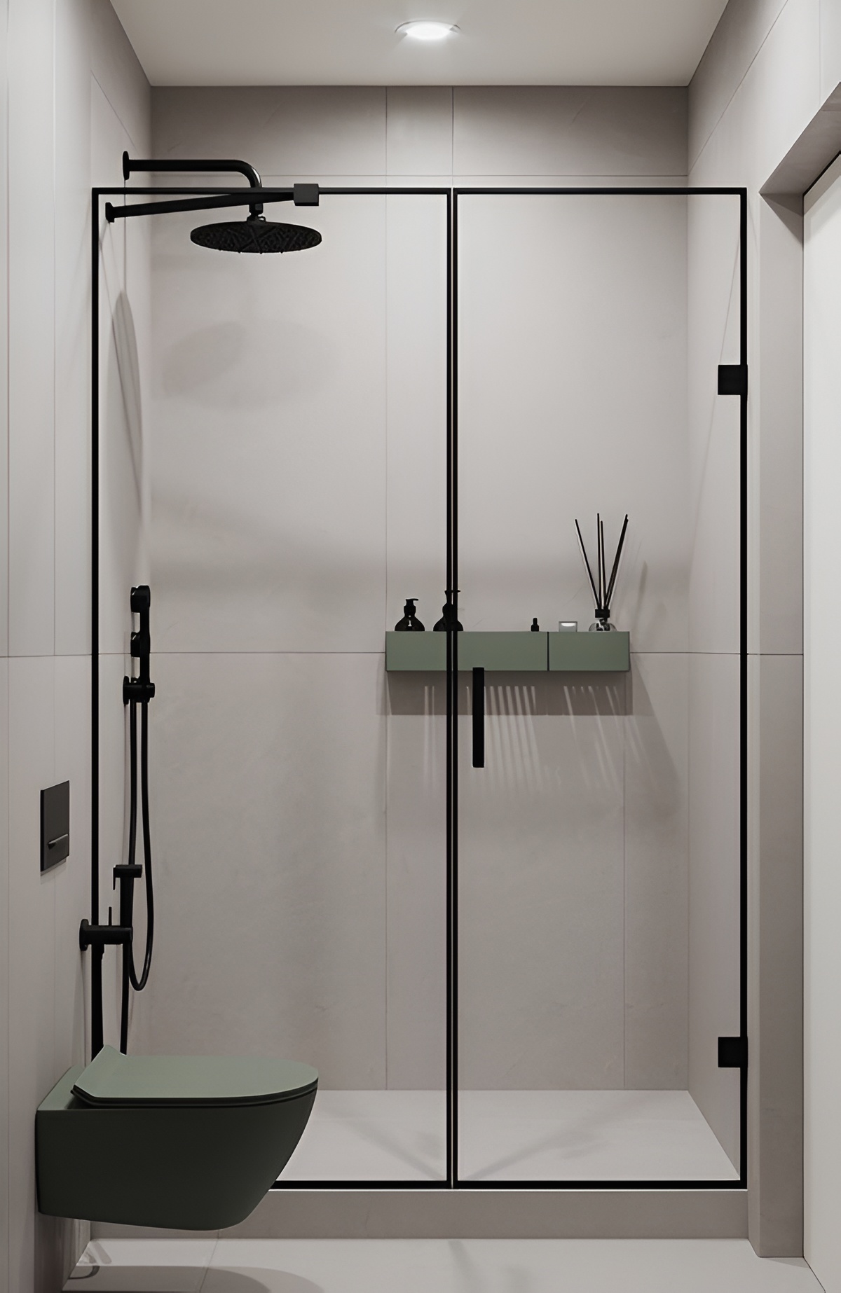 Thermostatic shower column for stable temperature control