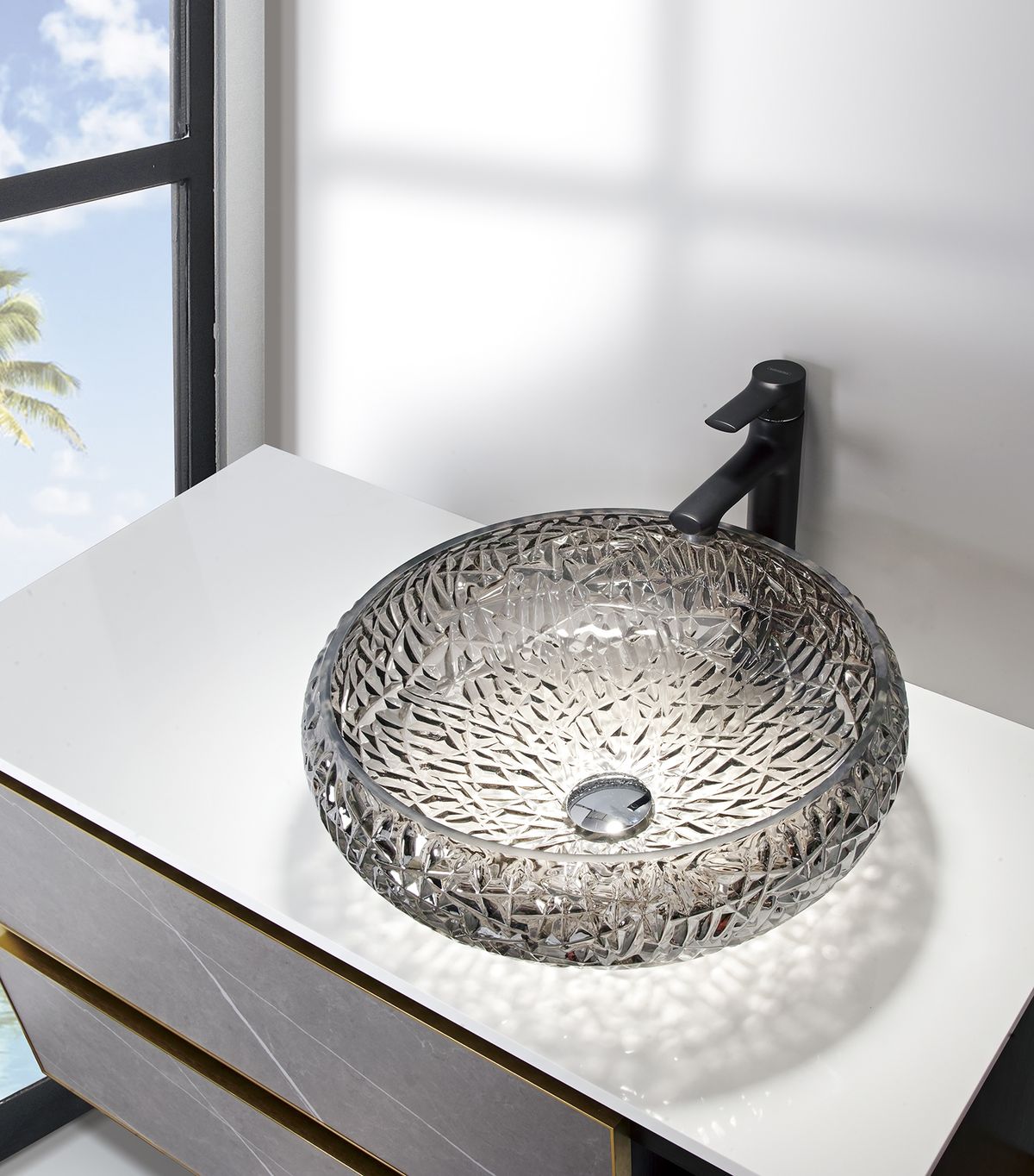 Integrated basin and countertop unit for minimalist bathroom design