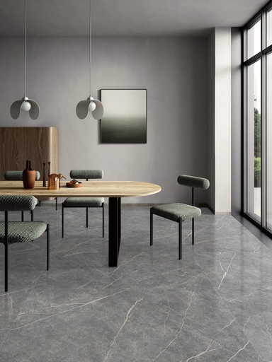 Wide plank wood-look tiles for modern interior spaces