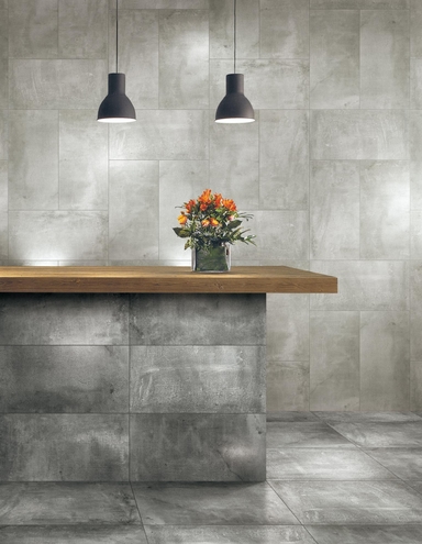 Warm toned wood-look tiles for living room floors